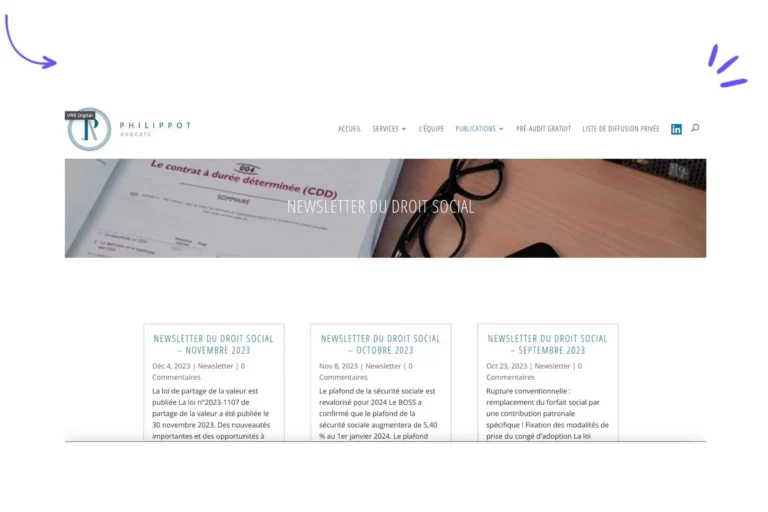 Exemple de publicité avocats : la Newsletter Cabinet Philippot Avocats